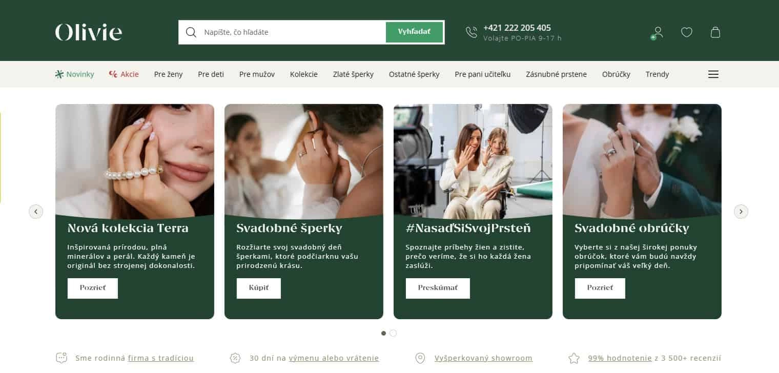 Olivie ponuka šperkov na rôzne príležitosti