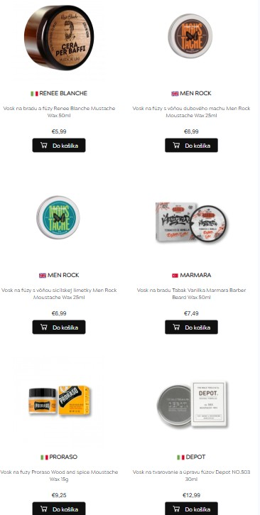 vosk na styling brady a fúzov