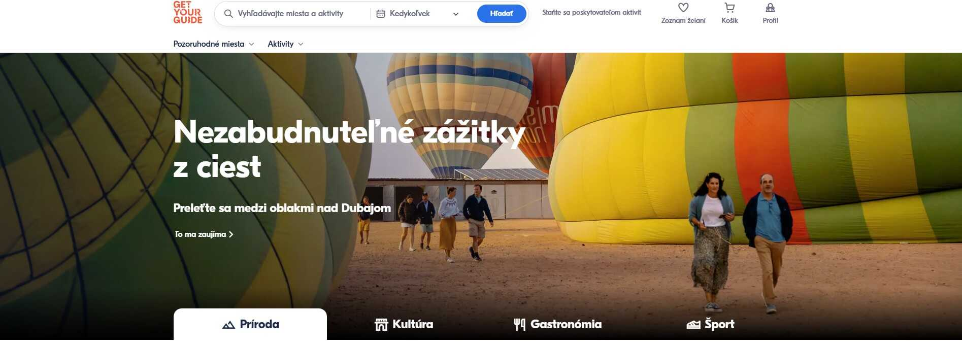 Get your guide - výlet balónom