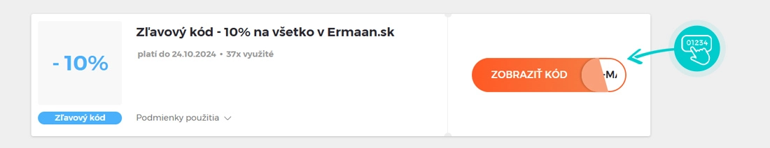 Ukážka zľavového kódu ERMAAN