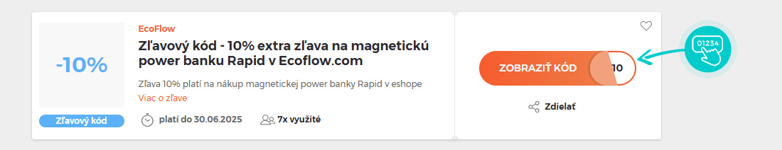 Ukážka zľavového kódu EcoFlow