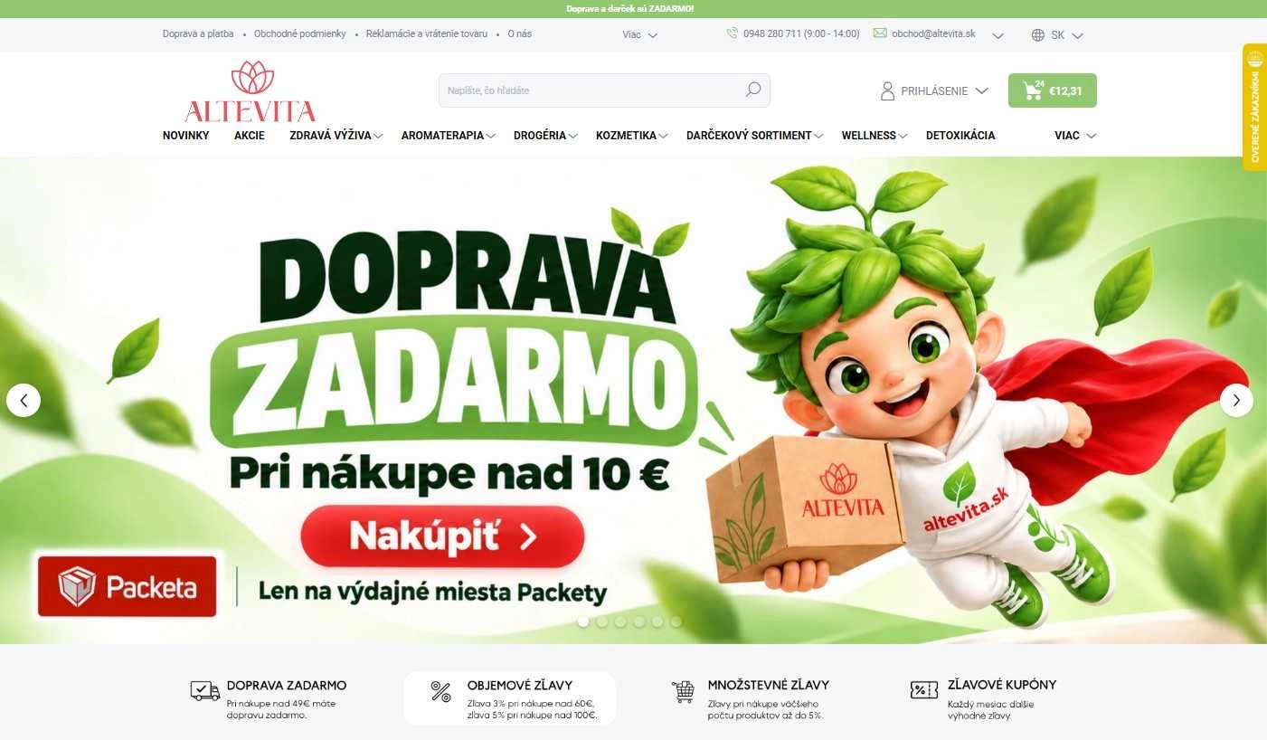 homepage Altevita zdravá výživa aromaterapia kozmetika