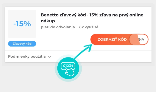 Ukážka zľavového kódu Benetton