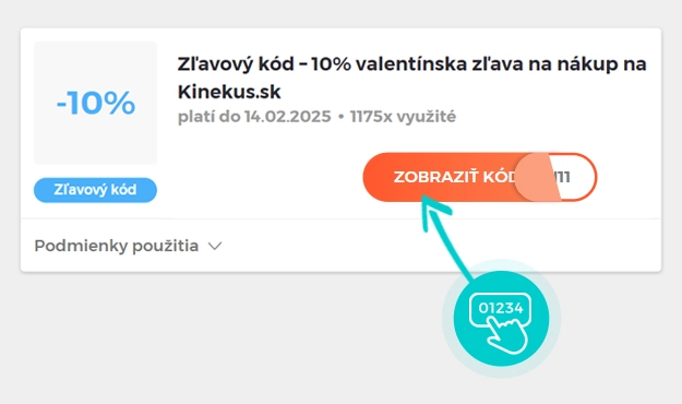 Ukážka zľavového kódu Kinekus