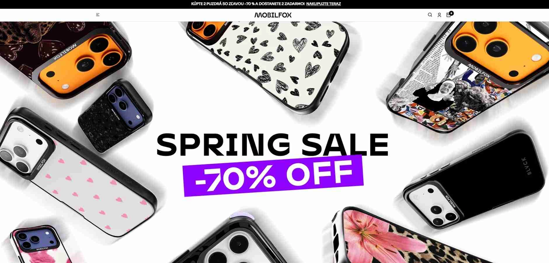 Homepage Mobilfox s ponukou na Spring sale so zľavami až - 70%