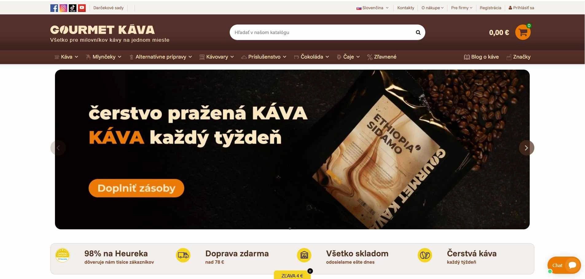 GourmetKava najväčší výber kávy mlynčekov a kávovarov