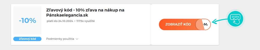 Ukážka zľavového kódu Pánska elegancia