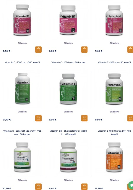 rôzne druhy vitamínov a minerálov
