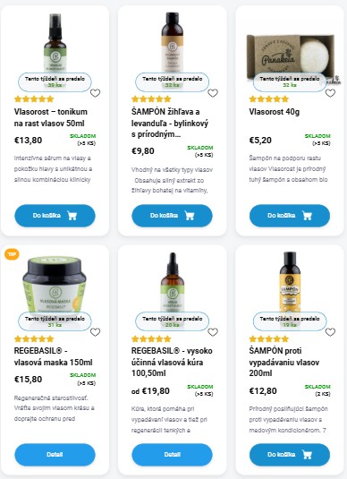 rôzne druhy vlasovej kozmetiky