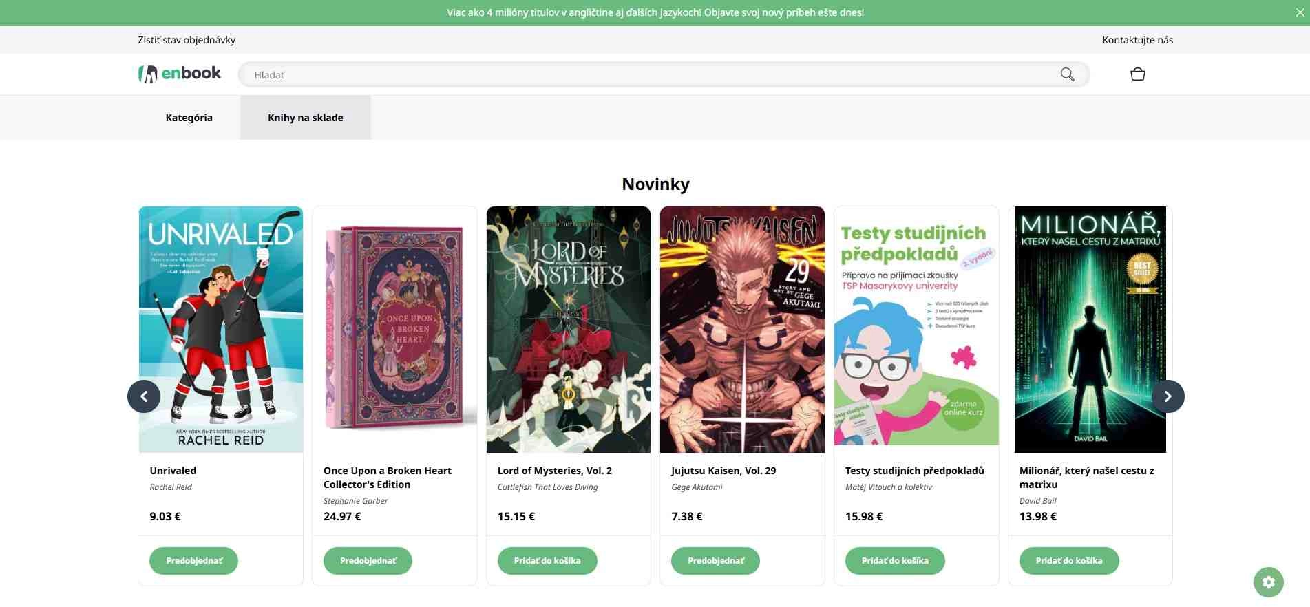 homepage Enbook anglické knihy