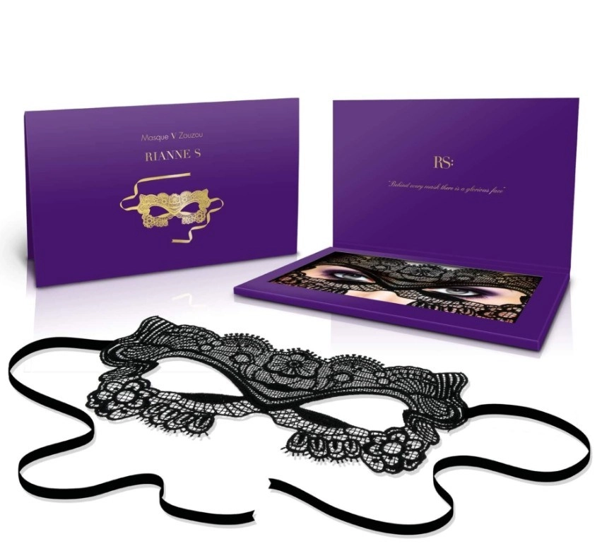 čierna čipkovaná maska na oči