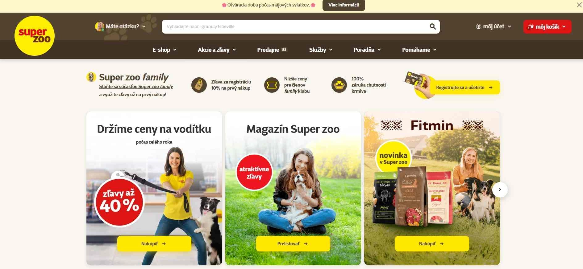 homepage Super zoo vernostný program zľava na prvý nákup