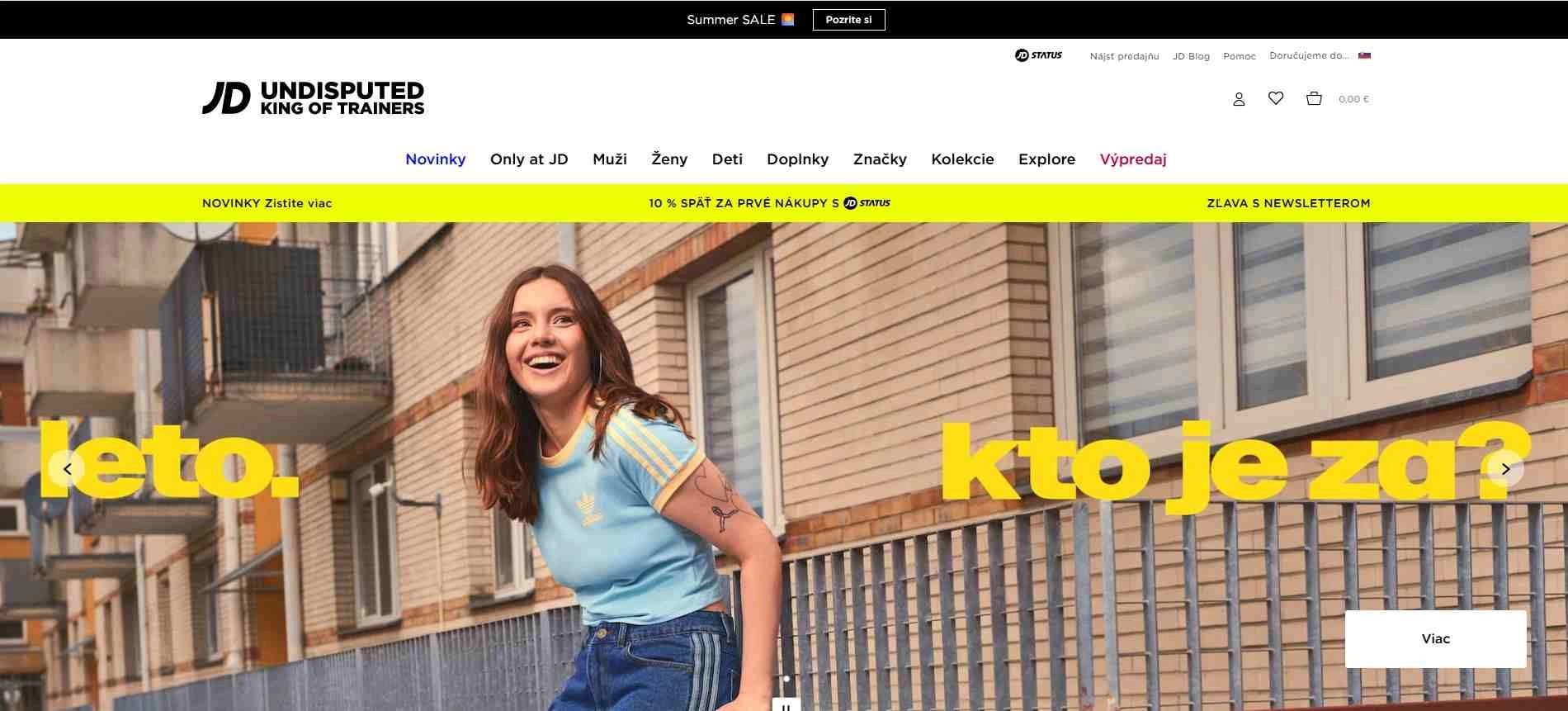 homepage JD Sports športové oblečenie obuv a doplnky