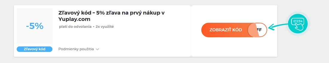 Ukážka zľavového kódu Yuplay