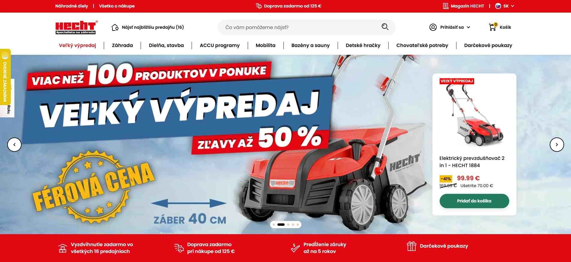 homepage Hecht záhrada dielňa stavba bazény chovateľské potreby