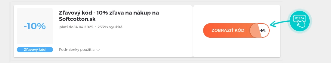 Ukážka zľavového kódu SoftCotton