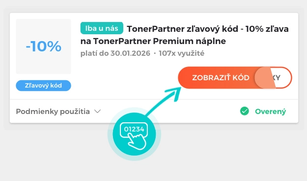 Ukážka zľavového kódu TonerPartner