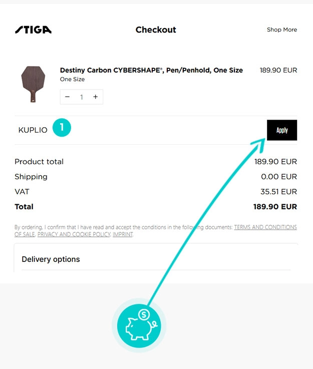Návod ako uplatniť zľavový kód v košíku e-shopu STIGA Sports
