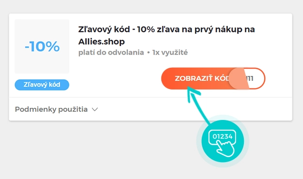Ukážka zľavového kódu Allies