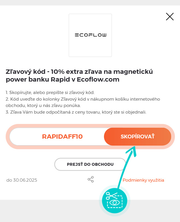 Návod ako skopírovať zľavový kód EcoFlow
