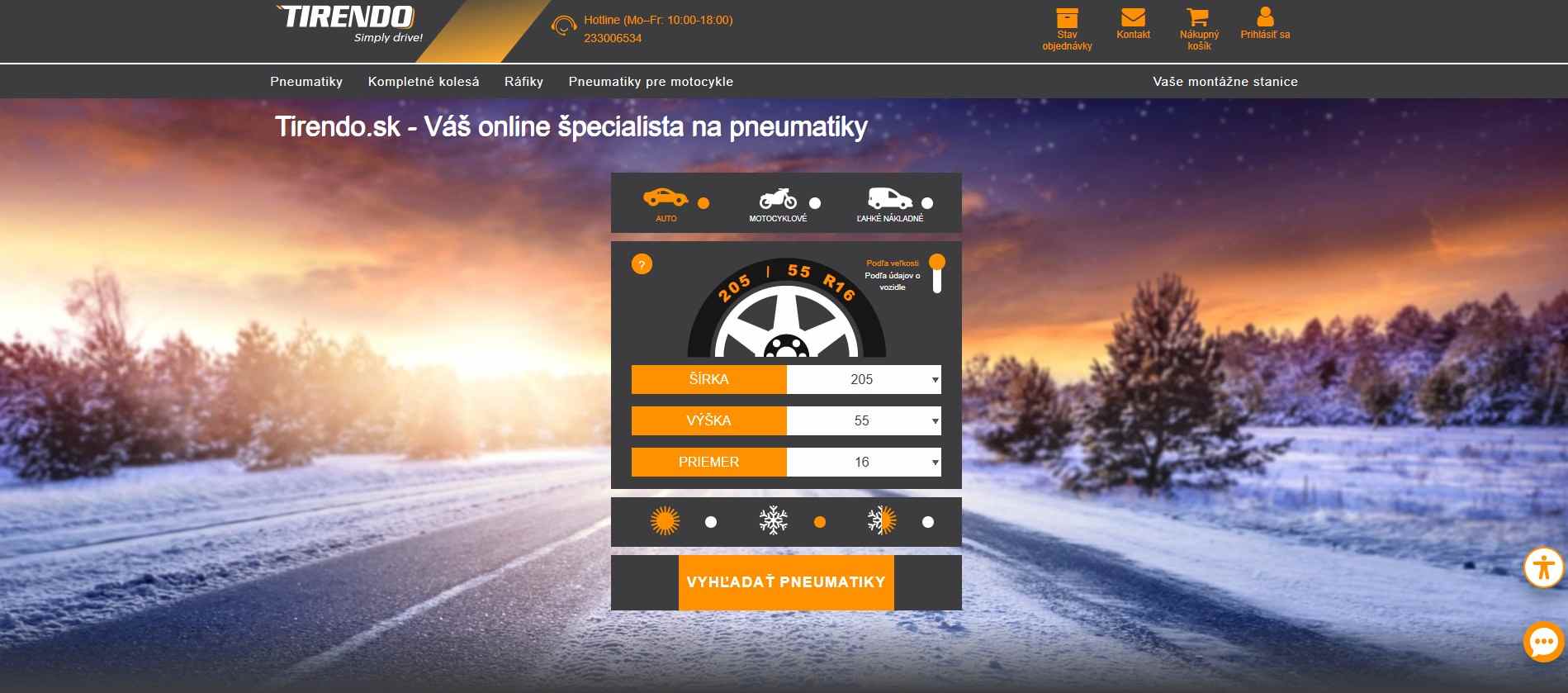 homepage Tirendo pneumatiky na auto motocykel ľahké nákladné auto