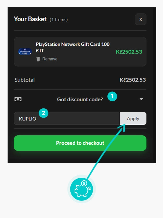 Návod ako uplatniť zľavový kód v košíku e-shopu HRK Game