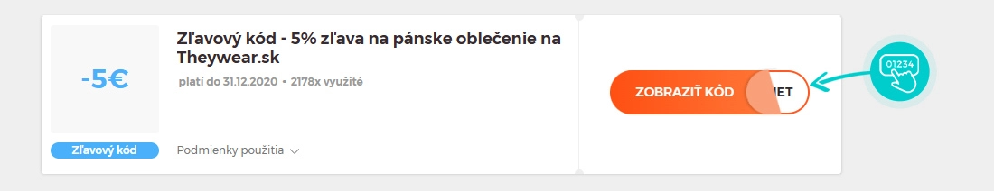 Ukážka zľavového kódu TheyWear