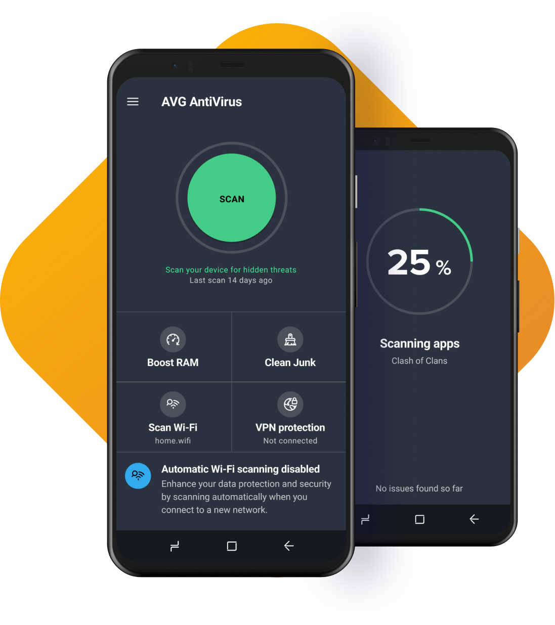 AVG - dva mobily s programom