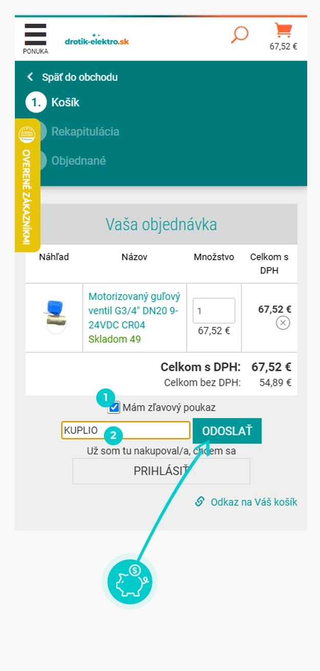 Návod ako skopírovať zľavový kód drotik-elektro.sk