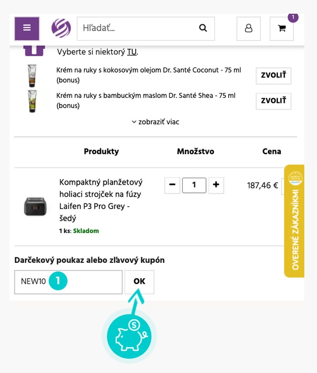 Návod ako uplatniť zľavový kód v košíku e-shopu Svet kaderníctva