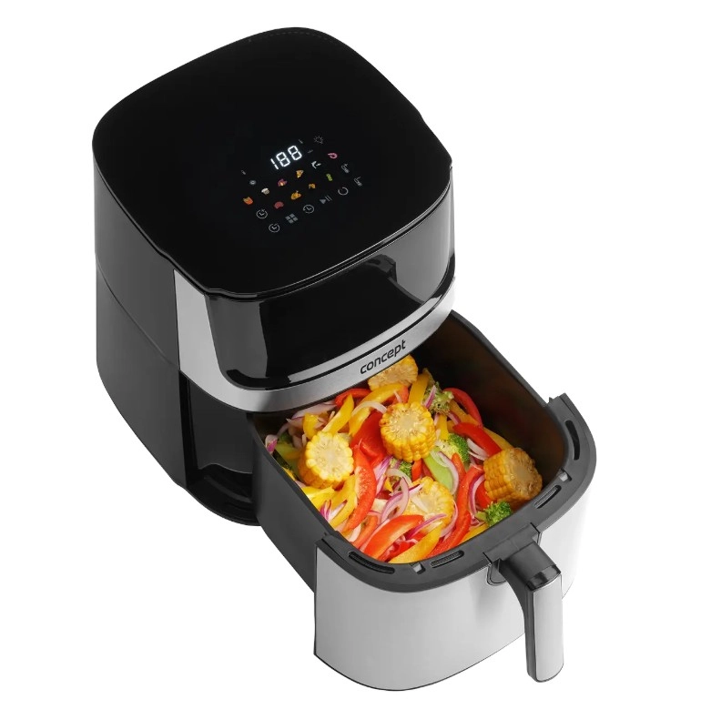 príprava jedla v teplovzdušnej fritéze