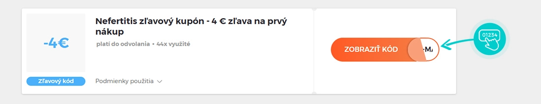 Ukážka zľavového kódu Nefertitis