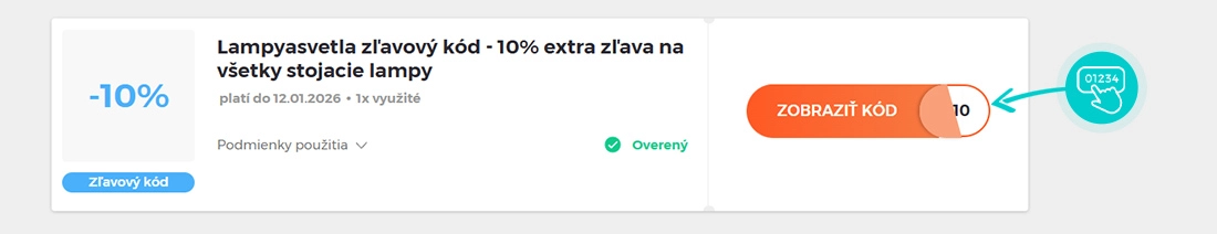 Ukážka zľavového kódu Lampyasvetla