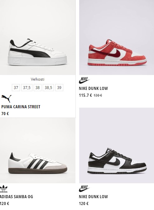 Ponuka dámskych topánok, e-shop Sizeer