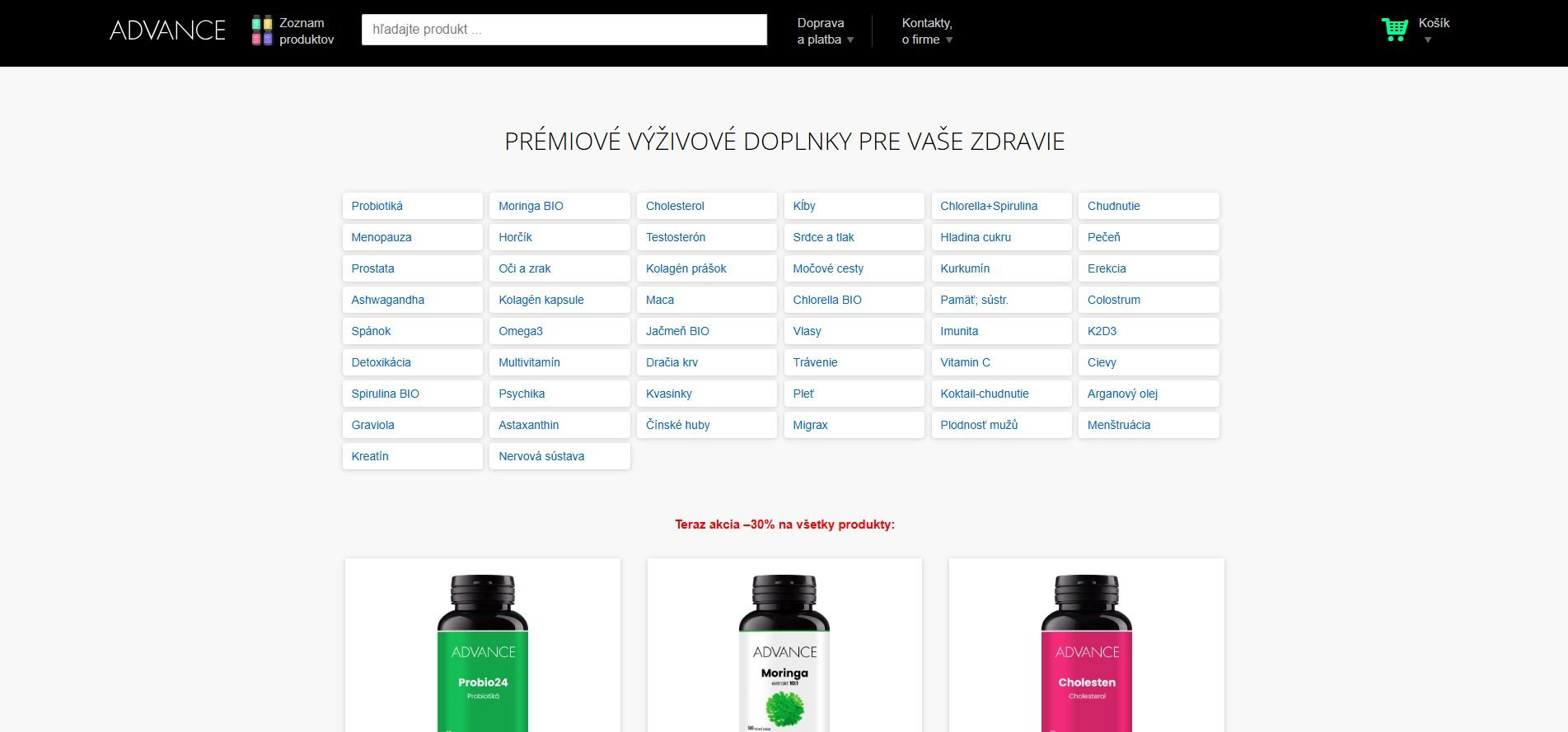 e-shop Advance Nutraceutics
