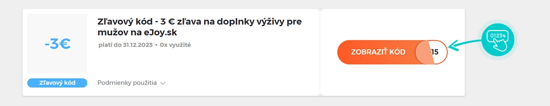 Ukážka zľavového kódu eJoy