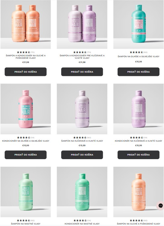 šampóny a kondicionéry