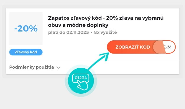 Ukážka zľavového kódu Zapatos