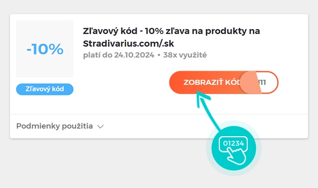 Ukážka zľavového kódu Stradivarius