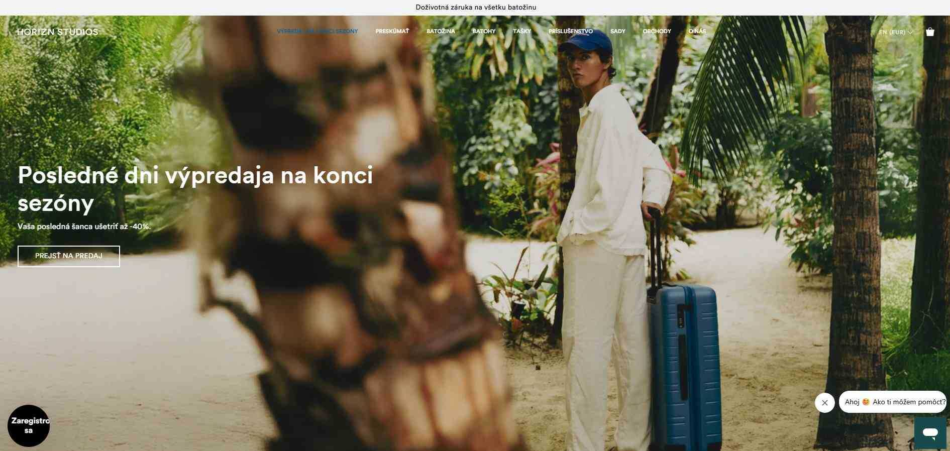 homepage Horizn Studios muž s kufrom