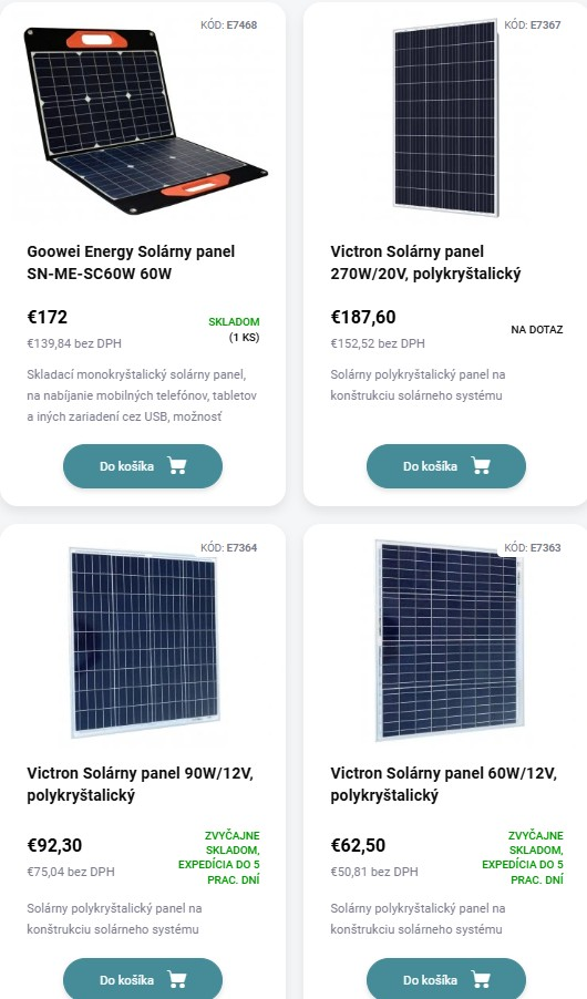 solárne panely z e-shopu Battery-import
