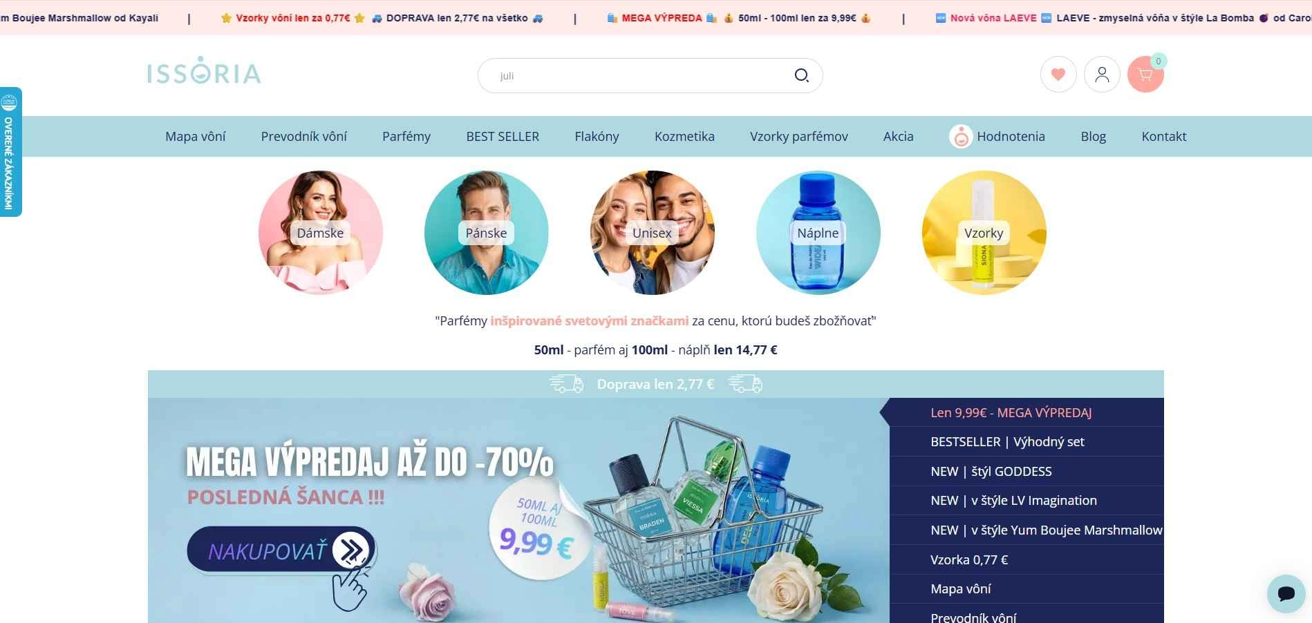 homepage Issoria online parfumeria
