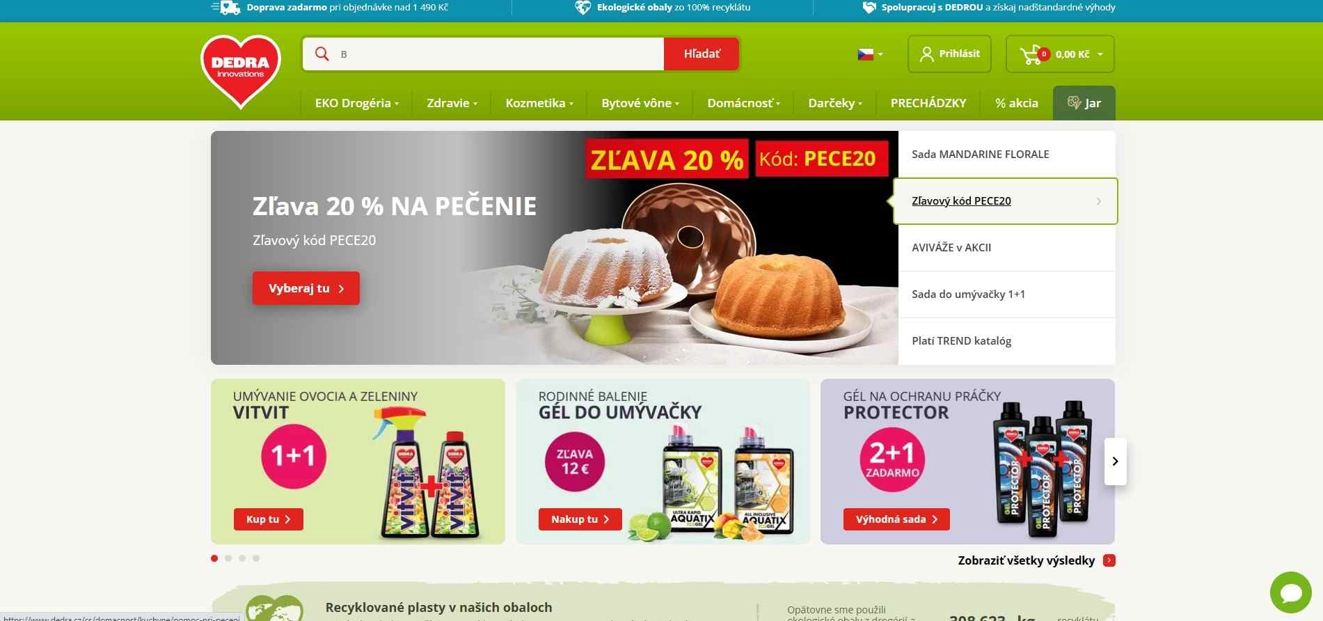 homepage Dedra ekologická drogéria zdravie kozmetika bytové vône domácnosť