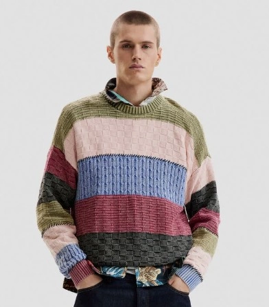 muž oblečený v pletenom svetri