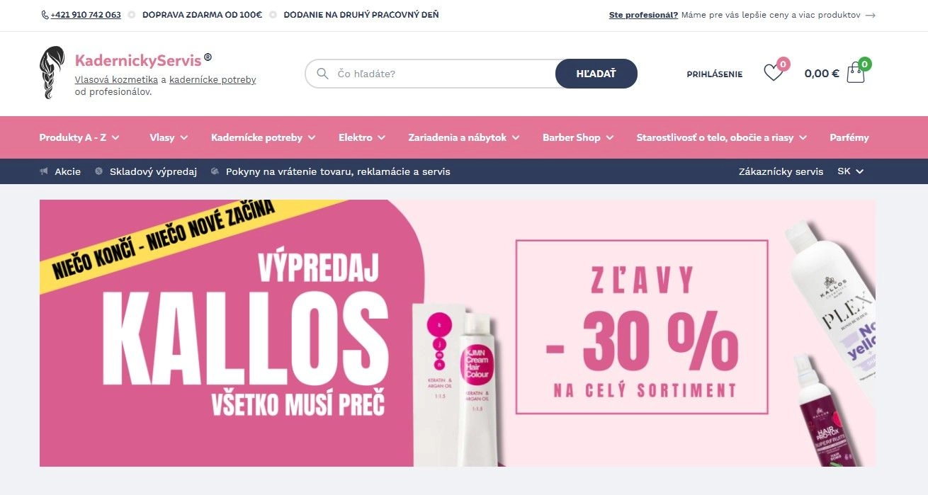 homepage KadernickyServis vlasova kozmetika kadernicke potreby