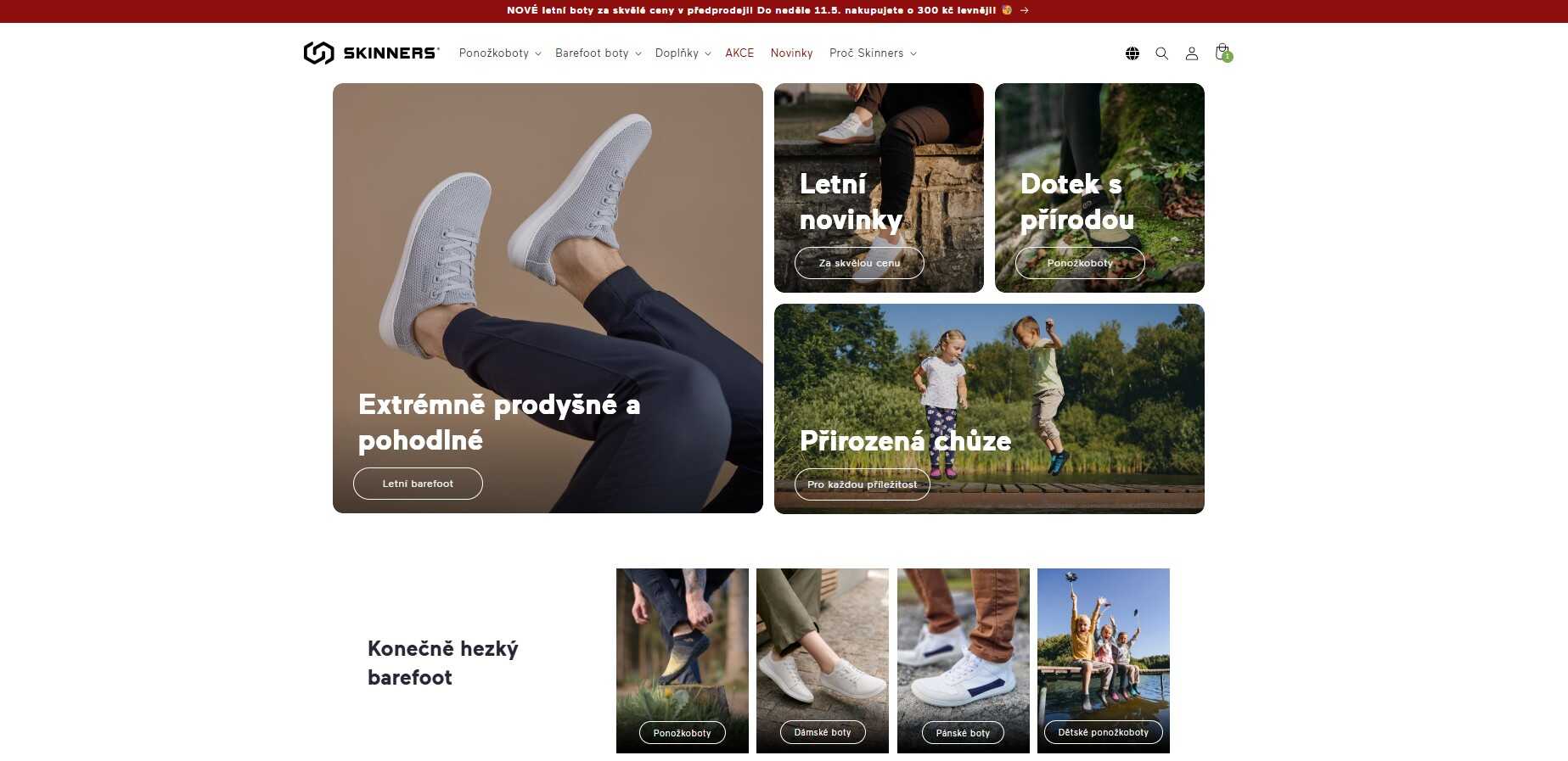 Homepage Skinners s ponukou barefoot obuvi