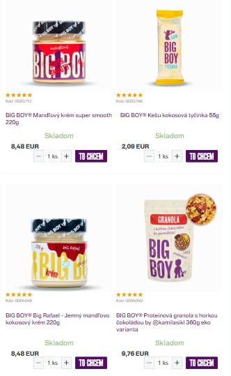 produkty z e-shopu Big Boy