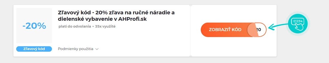 Ukážka zľavového kódu AHProfi