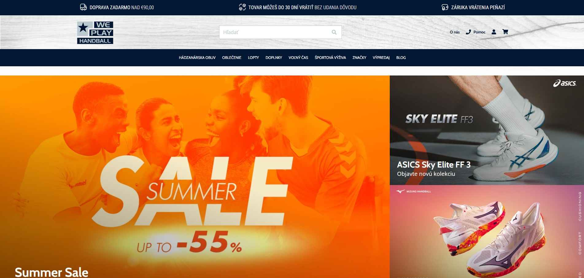 homepage WePlayHandball.sk športová obuv