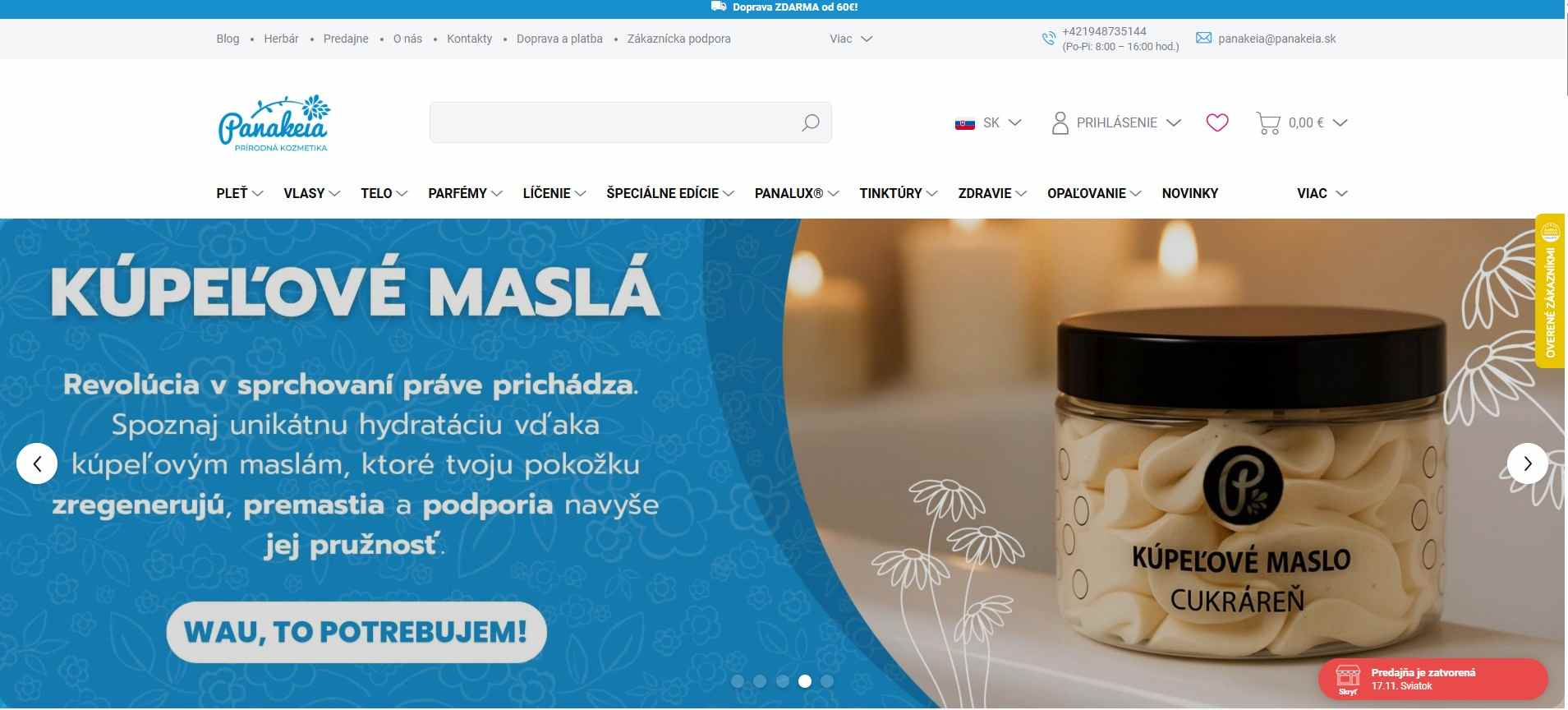 homepage panakeia kúpeľové maslá